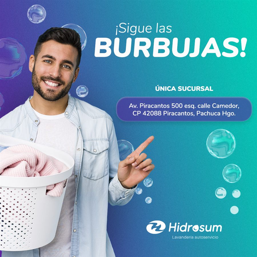 Banner de Hidrosum: ¡sigue las burbujas!